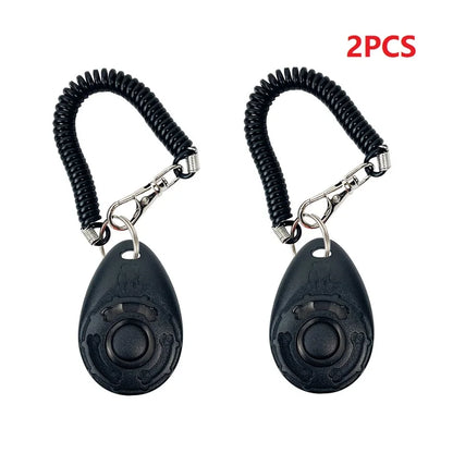 Dog Training Clicker 6cm - Adjustable Wrist Strap Pet Trainer with Key Ring
