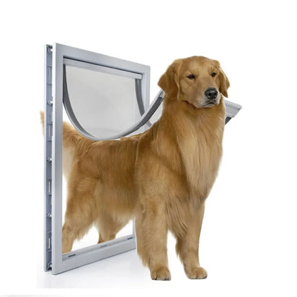 Pet Door for Wooden Doors - Insulated Dog & Cat Flap with Rain Cover