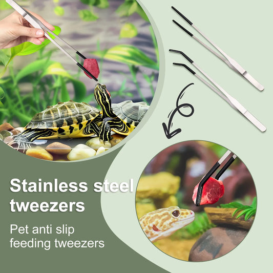 Feeding Tweezers – Straight & Curved Stainless Steel Tongs for Reptiles