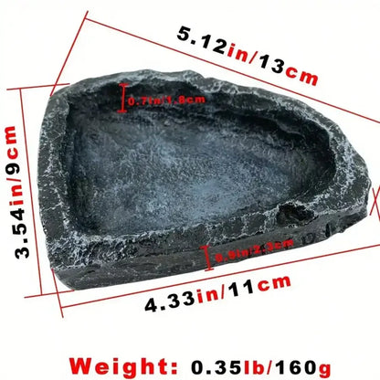 Stone-Like Reptile Bowl – Durable Feeding & Water Dish for Small Reptiles