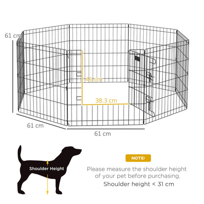 Secure Playpen 24" - Eight - Panel Metal Fence For Dogs & Small Pets - The Best For Pets