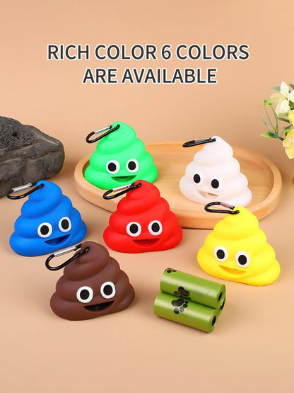 Portable Dog Poop Bag Holder - Cartoon Waste Dispenser for Dogs & Cats
