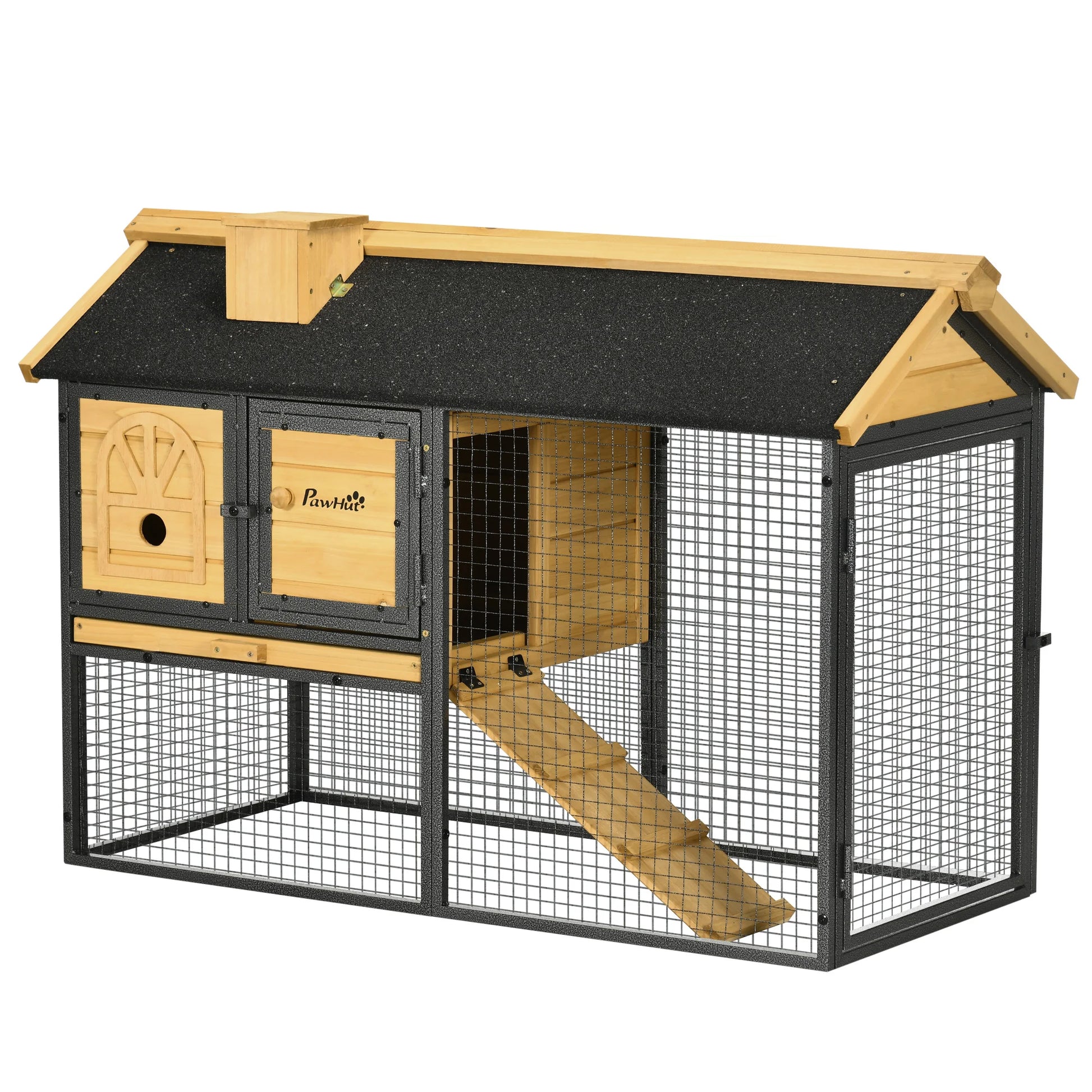 Rabbit Hutch 120cm - Outdoor Bunny Cage with Run & Removable Tray - The Best For Pets