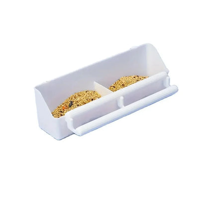 Bird Feeding Trough - Double Grid Stand Feeder for Parrots