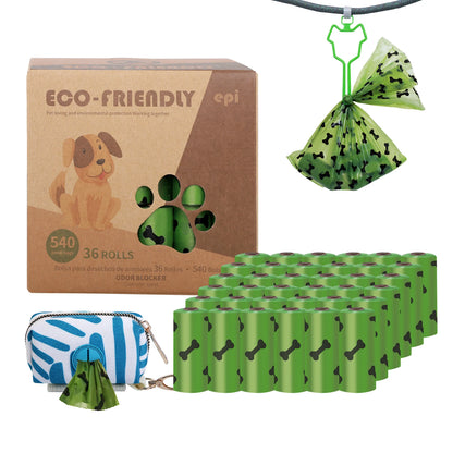 Dog Poo Bags - 540 Counts with Carrier Biodegradable Poop Waste Bag Refill Rolls for Dogs Large and Leak Proof Poo Bag