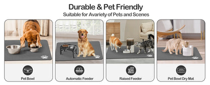Absorbent Pet Feeding Mat – Quick-Dry Place mat for Food & Water | Easy-to-Clean Non-Slip Mat for Messy Eaters
