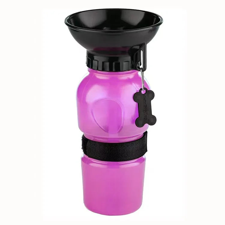 Portable Dog Water Bottle 500ml - Travel Drinking Bowl for Dogs & Cats