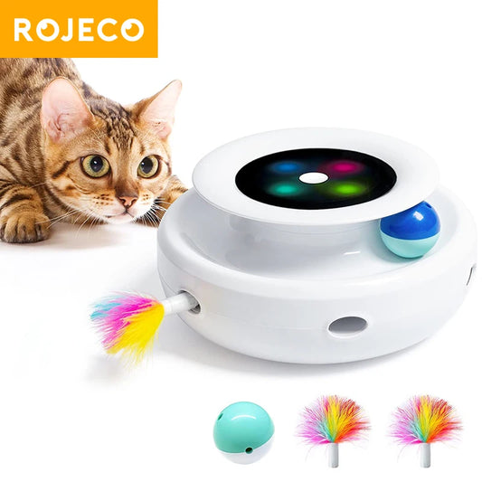 2-in-1 Smart Cat Toy – Automatic Feather & Ball with 5 Modes