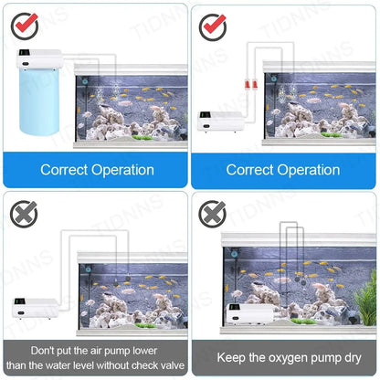 Portable USB Oxygen Pump – Dual-Use Aquarium Air Pump, Silent, 6000mAh Battery