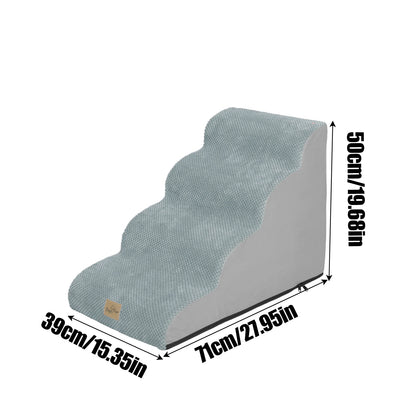 Dog Stairs 5 Steps - Pet Steps for High Beds & Sofas with Washable Cover