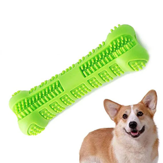 360° Dog Toothbrush Chew Toy – Soft Rubber Dental Stick for Puppies & Small Dogs