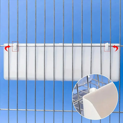 Bird Feeding Trough - Double Grid Stand Feeder for Parrots