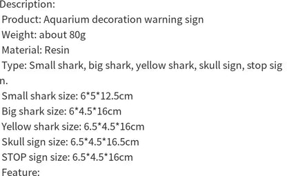 Warning Signs Ornament – Aquarium Decoration & Fish Tank Background