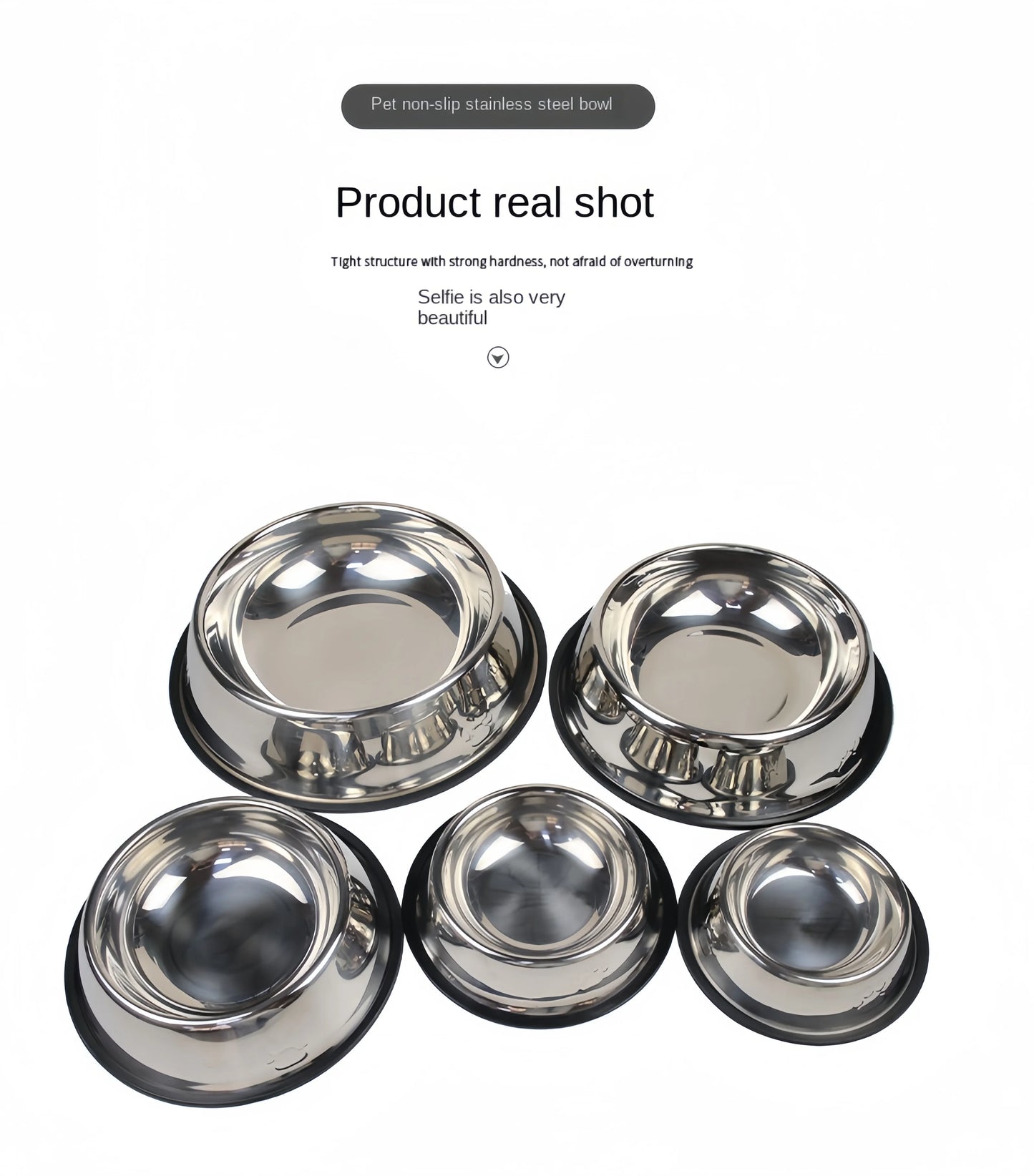 Stainless Steel Dog Bowl - Durable Metal Pet Feeder for Dogs & Cats