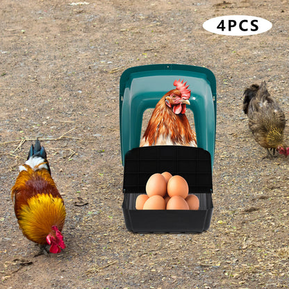Plastic Chicken Nesting Boxes Set of 4 for Laying Hens