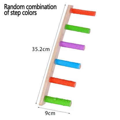 Wooden Bird Climbing Ladder - Interactive Exercise Toy for Parrots