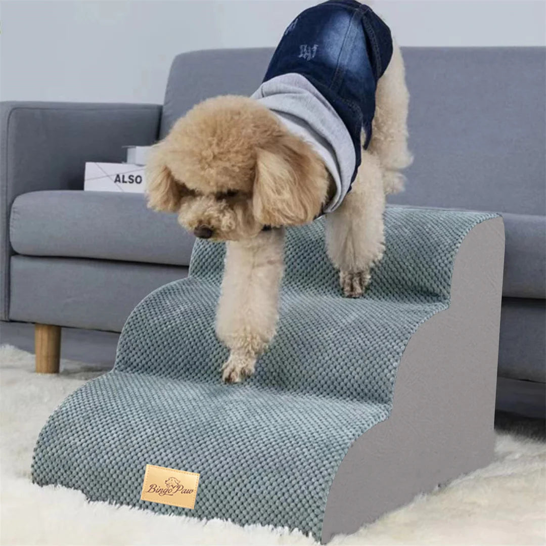 Dog Stairs 5 Steps - Pet Steps for High Beds & Sofas with Washable Cover