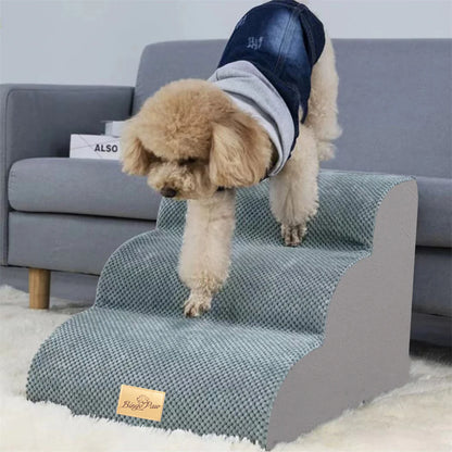 Dog Stairs 5 Steps - Pet Steps for High Beds & Sofas with Washable Cover
