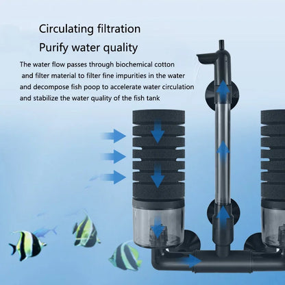 Aquarium Bio Sponge Filter – Air-Powered Skimmer & Water Cleaner
