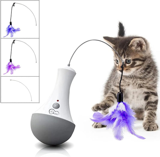 Interactive Cat Feather Toy – Automatic Teaser for Indoor Play | Fun Kitten Gift & Enrichment Toy