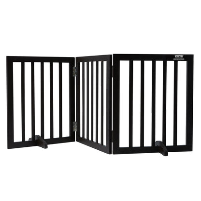 Freestanding Foldable Dog Gate – 3-Panel Expandable Pet Barrier for Narrow Spaces