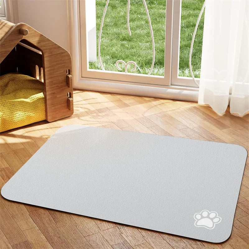Absorbent Pet Feeding Mat – Quick-Dry Place mat for Food & Water | Easy-to-Clean Non-Slip Mat for Messy Eaters