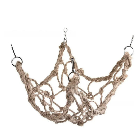 40×40cm Parrot Climbing Net – Hanging Rope Swing & Chew Toy with Hooks