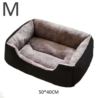 Comfy Plush Puppy Bed – Washable Cushion Basket for Dogs & Cats