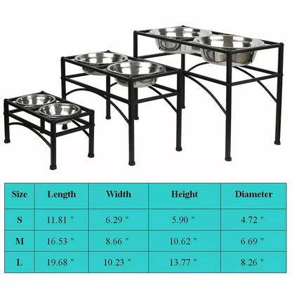 Raised Pet Feeder – Elevated Double Stainless Steel Bowls for Dogs & Cats