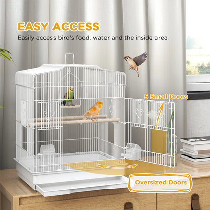 Large Bird Cage 59cm - Spacious Cage with Perches, Food Bowls & Swing - The Best For Pets