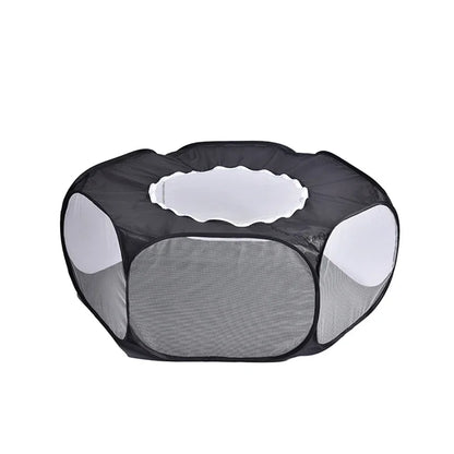 Portable Transparent Small Pet Cage – Foldable Playpen for Dogs, Cats, Rabbits & Hamsters