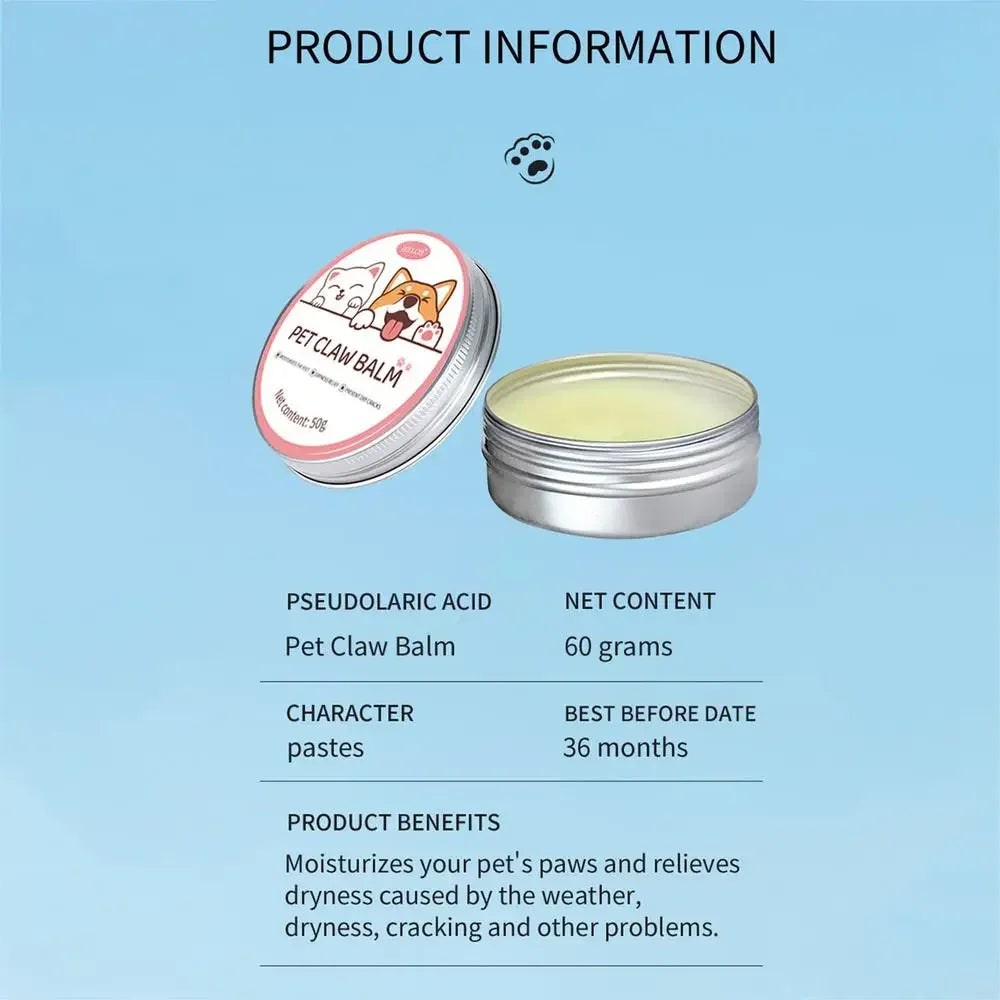 Paw Balm 50g - Protective Cream for Cat & Dog Paws & Nose Moisturiser