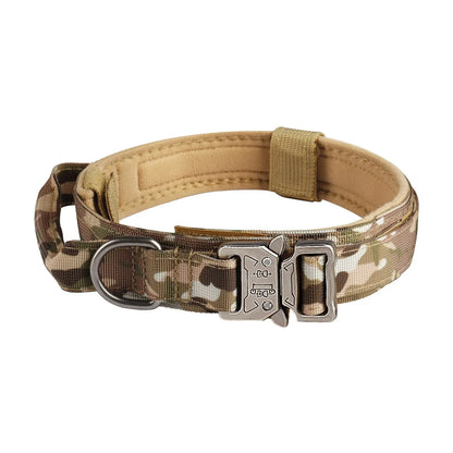 Tactical Dog Collar - Heavy Duty Nylon Collar with Metal Buckle for Medium & Large Dogs