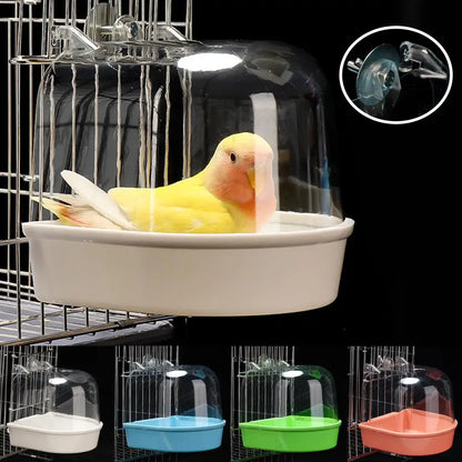 Bird Bath Box - Clear Hanging Shower Cage for Parakeets & Parrots