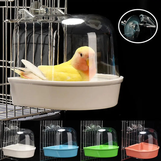 Bird Bath Box - Clear Hanging Shower Cage for Parakeets & Parrots