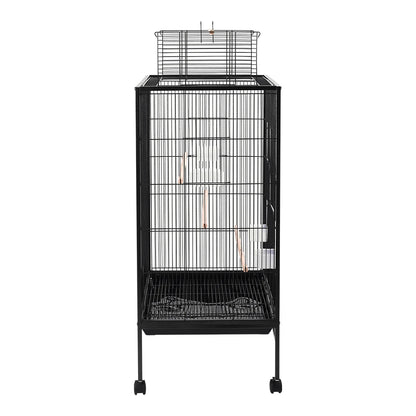 Bird Cage 94cm with Wheels - Open Top Metal Cage for Cockatiels & Parrots
