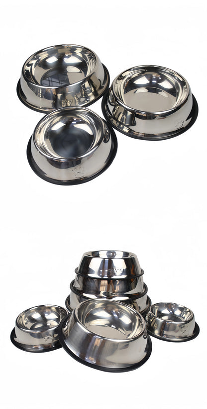 Stainless Steel Dog Bowl - Durable Metal Pet Feeder for Dogs & Cats