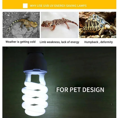 UVB Reptile Lamp Bulbs – 13W/26W Basking Light for Turtles, Lizards & Snakes