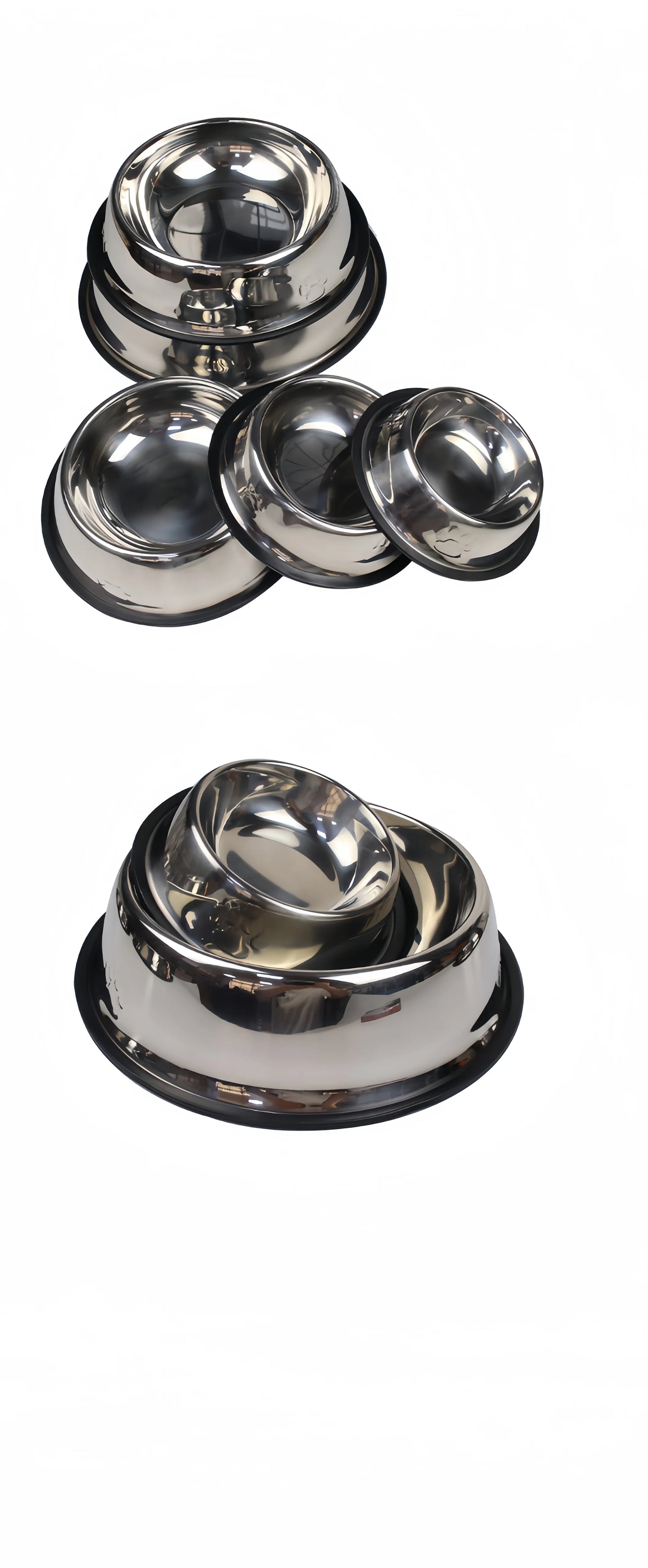 Stainless Steel Dog Bowl - Durable Metal Pet Feeder for Dogs & Cats