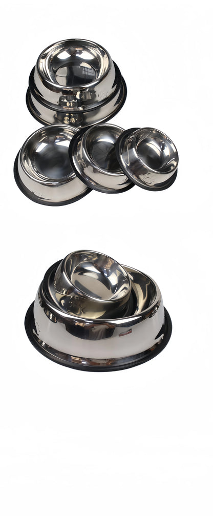 Stainless Steel Dog Bowl - Durable Metal Pet Feeder for Dogs & Cats