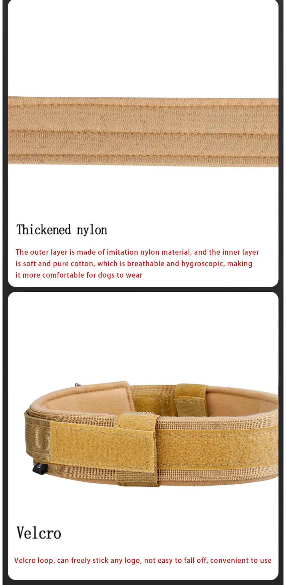 Tactical Dog Collar - Heavy Duty Nylon Collar with Metal Buckle for Medium & Large Dogs