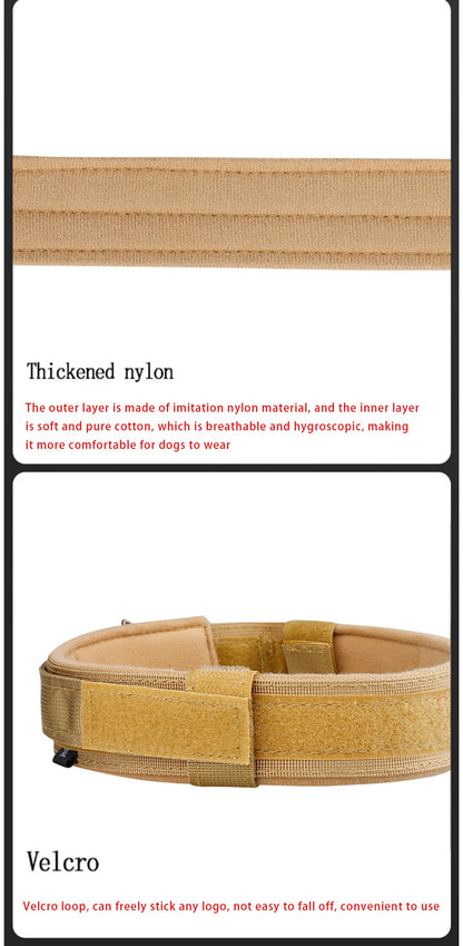 Tactical Dog Collar - Heavy Duty Nylon Collar with Metal Buckle for Medium & Large Dogs