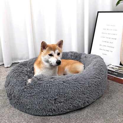Warm Donut Pet Bed – Plush, Machine-Washable Dog & Cat Sleeping Nest