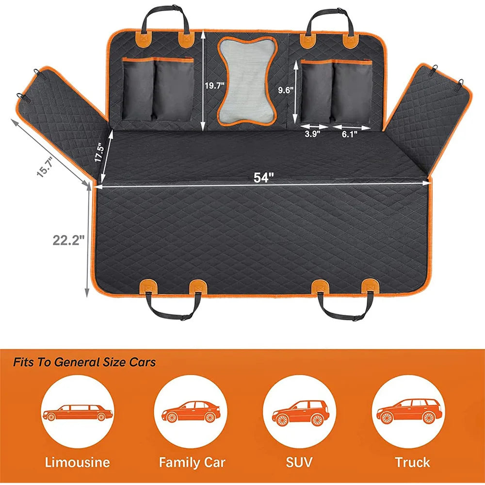 Waterproof Dog Car Seat Cover – Universal Back Seat Protector with Mesh Window & Anti-Dirty Design