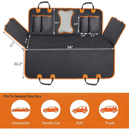 Waterproof Dog Car Seat Cover – Universal Back Seat Protector with Mesh Window & Anti-Dirty Design