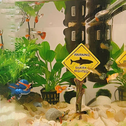 Warning Signs Ornament – Aquarium Decoration & Fish Tank Background