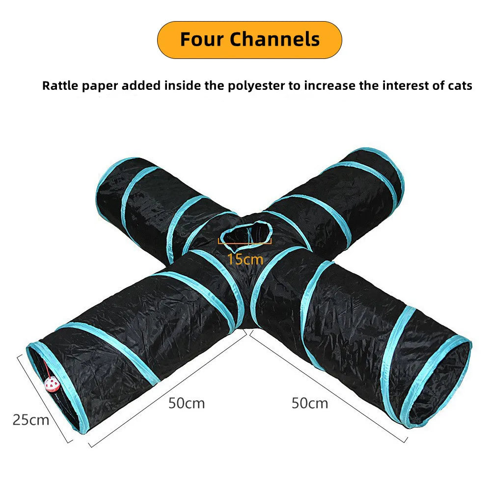 Foldable Cat Tunnel Toy – Interactive Indoor Pet Play Tube for Cats & Kittens – Breathable, Durable, Portable Cat Play Tunnel Barrel loud paper