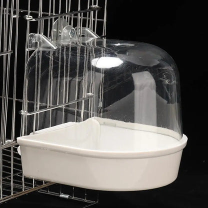 Bird Bath Box - Clear Hanging Shower Cage for Parakeets & Parrots