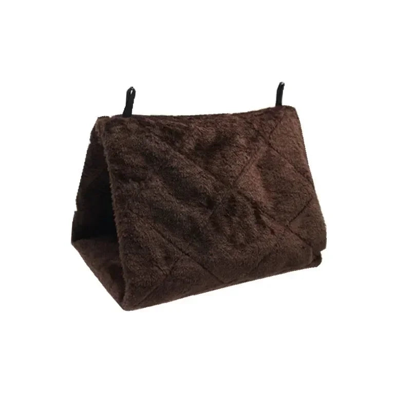 Bird Hammock Hut - Warm Plush Hanging Nest for Parrots & Small Birds