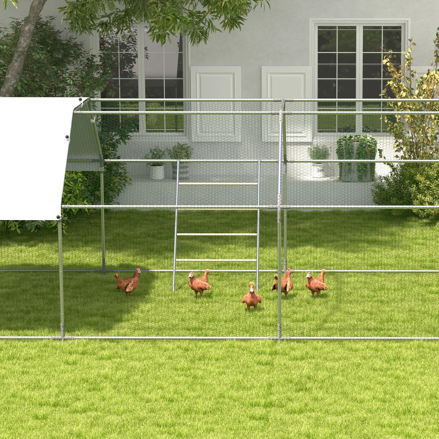 PawHut Chicken Perch Jungle Gym Roosting Bar for Backyard Coops